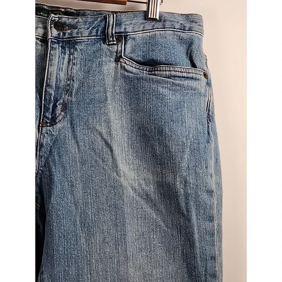 Lauren Jeans Co Cropped Light Wash Denim Womens Capri Size 12 LRL Ralph Lauren - Picture 3 of 11